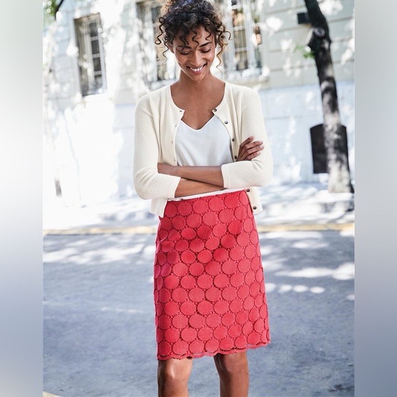 Boden Arabella Lace Skirt cotton a line skirt preppy UK brand mini cruise work - Picture 6 of 7